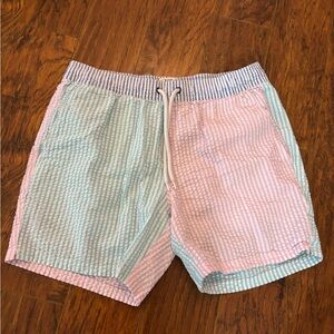 Like new J. Crew Flex Swimwear Seersucker Shorts Size medium 6" Inseam